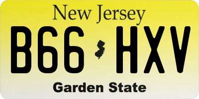 NJ license plate B66HXV
