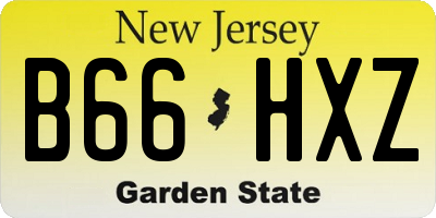 NJ license plate B66HXZ
