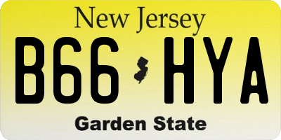 NJ license plate B66HYA