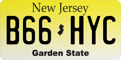 NJ license plate B66HYC
