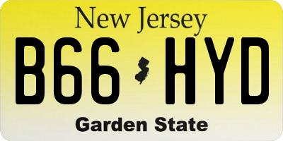 NJ license plate B66HYD