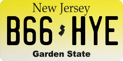 NJ license plate B66HYE