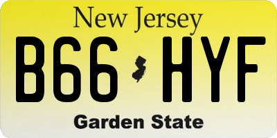 NJ license plate B66HYF