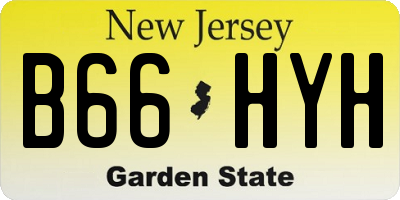 NJ license plate B66HYH