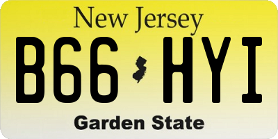 NJ license plate B66HYI