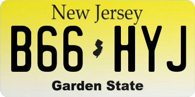 NJ license plate B66HYJ
