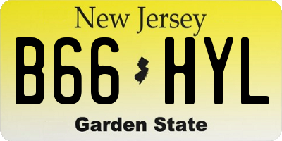 NJ license plate B66HYL