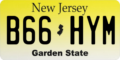 NJ license plate B66HYM