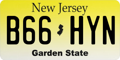 NJ license plate B66HYN