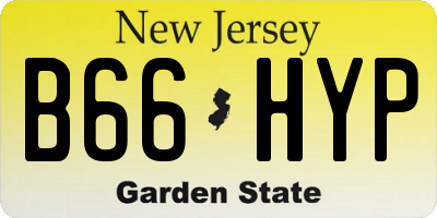 NJ license plate B66HYP