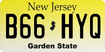 NJ license plate B66HYQ
