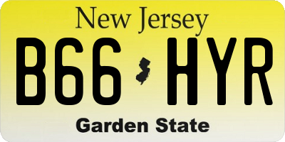 NJ license plate B66HYR