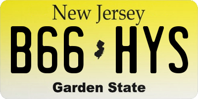 NJ license plate B66HYS