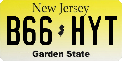 NJ license plate B66HYT