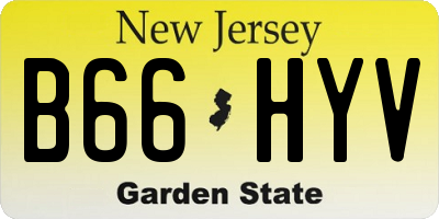 NJ license plate B66HYV