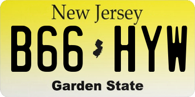 NJ license plate B66HYW