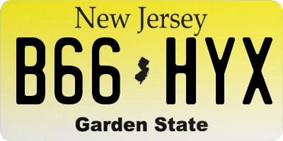 NJ license plate B66HYX
