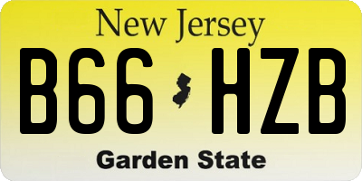 NJ license plate B66HZB