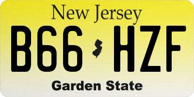 NJ license plate B66HZF