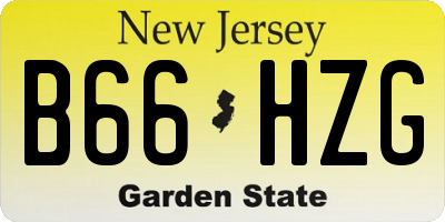 NJ license plate B66HZG