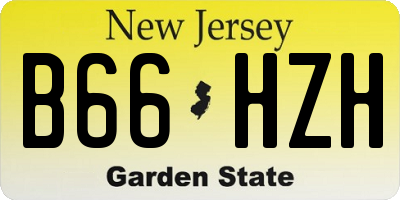 NJ license plate B66HZH