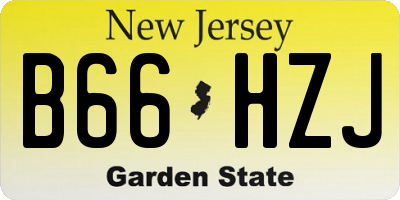 NJ license plate B66HZJ