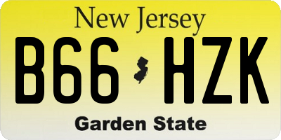 NJ license plate B66HZK
