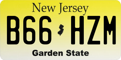 NJ license plate B66HZM