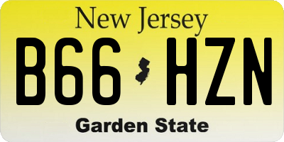NJ license plate B66HZN