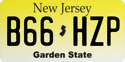 NJ license plate B66HZP