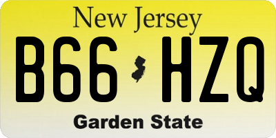 NJ license plate B66HZQ