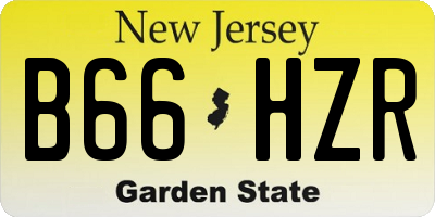 NJ license plate B66HZR