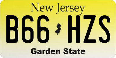 NJ license plate B66HZS