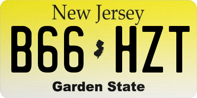 NJ license plate B66HZT