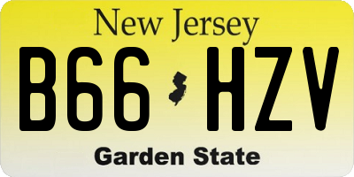 NJ license plate B66HZV