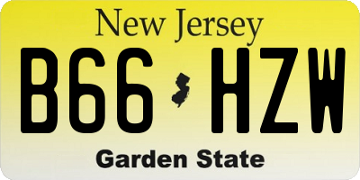 NJ license plate B66HZW