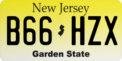 NJ license plate B66HZX