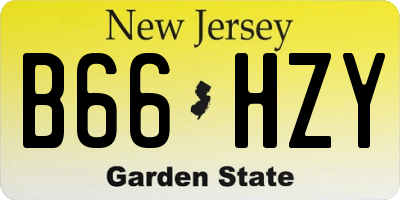 NJ license plate B66HZY