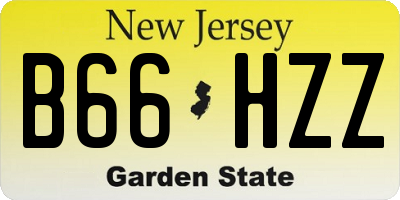 NJ license plate B66HZZ