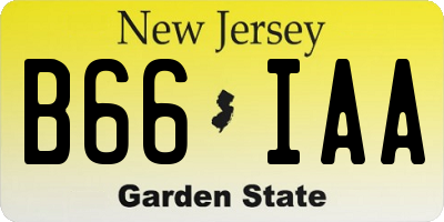 NJ license plate B66IAA