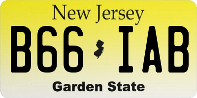 NJ license plate B66IAB