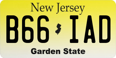 NJ license plate B66IAD