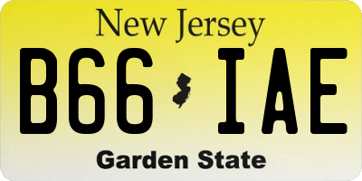 NJ license plate B66IAE