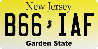 NJ license plate B66IAF