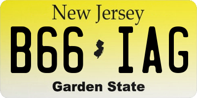 NJ license plate B66IAG