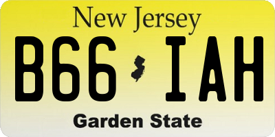 NJ license plate B66IAH