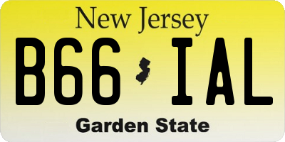 NJ license plate B66IAL
