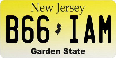 NJ license plate B66IAM