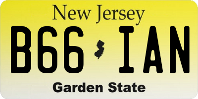NJ license plate B66IAN