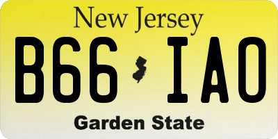 NJ license plate B66IAO